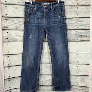 BKE Jake Mens Straight Jeans 34R Medium Wash